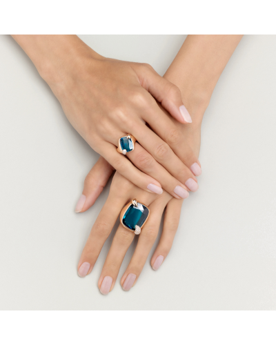 Pomellato Ring Large Rose Gold, London Blue Topaz (watches)